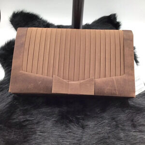 SASHA Inc Formalwear Clutch and Shoulder Bag Brown Small Snap Closure Satin NEW